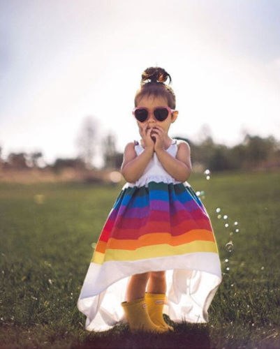 Pasgeboren Baby Baby Meisjes Prinses Rainbow Strap Formele Pageant Trouwjurken