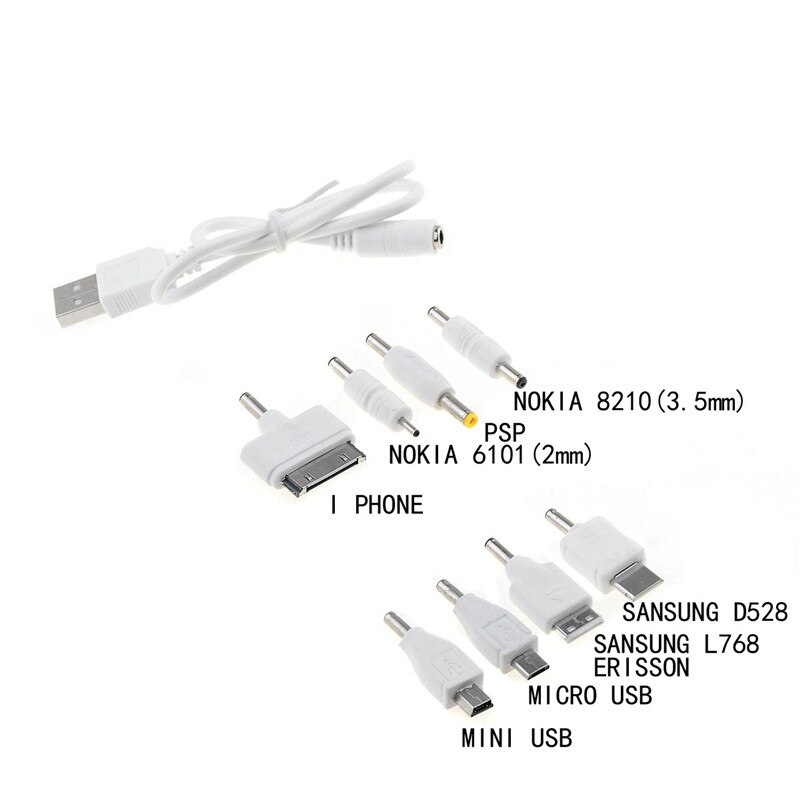 1 Set USB Zu 8Pcs DC Power Plug Adapter Kabel für Den Mobilen Einsatz Weiß Kit P20