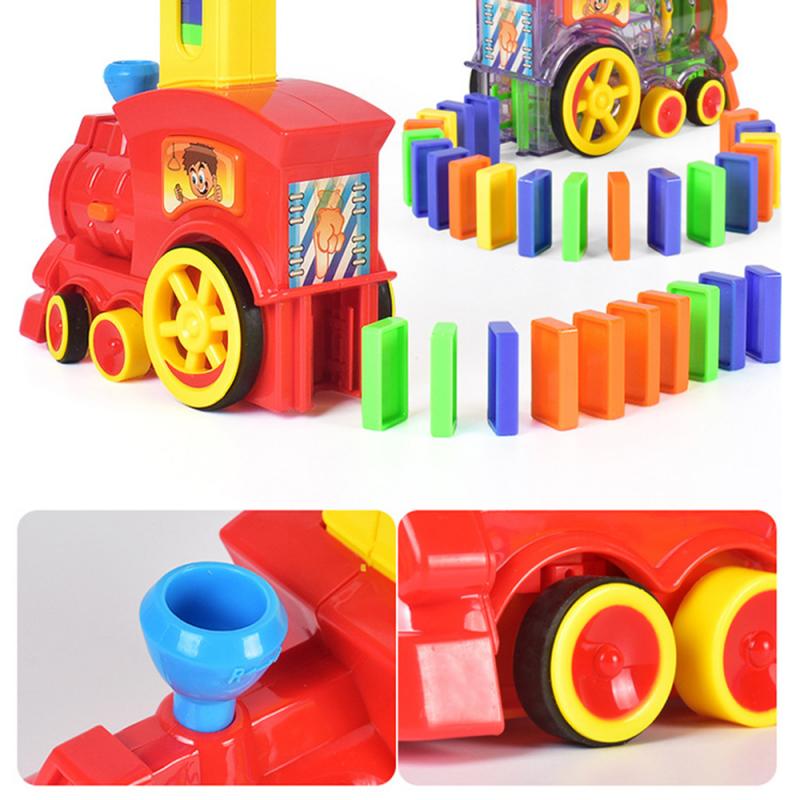 modèle de voiture électrique Domino, blocs de pose automatique, Train avec son, jouets éducatifs pour enfants