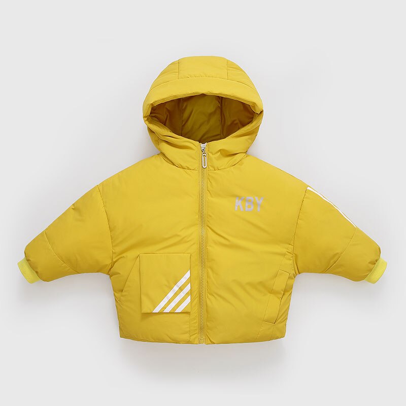 Chaqueta deportiva de algodón con relleno para niños y niñas, abrigo cálido de de invierno, 2-8 años, novedad: yellow / 10 años