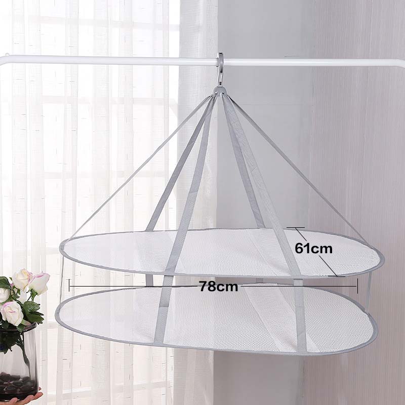 Windproof Clothes Drying Net For Sweater Bra Underwear Hanging Drying Rack Laundry Basket Mesh Folding Nets Flat Out to Dry: 16fine-mesh