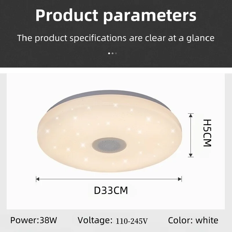 RGB 36W LED-plafondlampen APP Bluetooth Muzieklicht Afstandsbediening Op afstand dimbaar 110-245V Slaapkamer Binnendecoratie Thuislicht