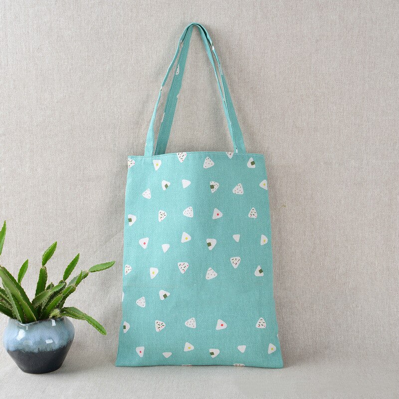 Vrouwen Herbruikbare Boodschappentas Eco Handtas Strandtas Grote Capaciteit Casual Linnen Katoenen Canvas Schoudertas Bloemenprint Tassen: Sky Blue