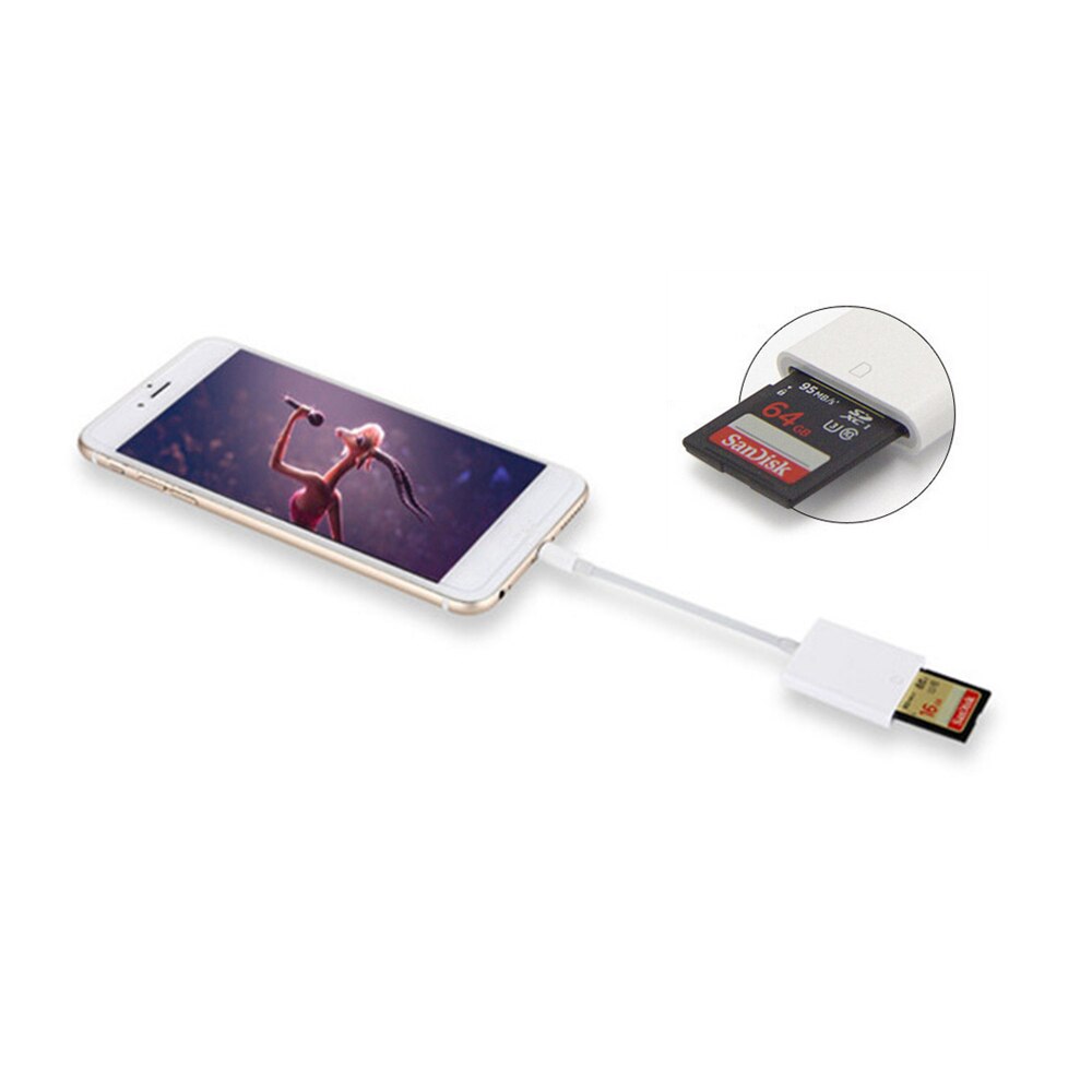 For Lightning to SD TF Card Reader Adapter Cable Digital Camera Kit OTG Data Cable Photo Transfer for iPad iPhone X 8