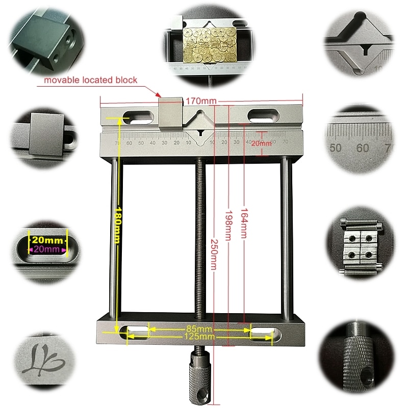 Cnc Parallel-Kaak Vice Aluminium Platte Tang Vice Voor Cnc Graveren Freesmachine Gesneden