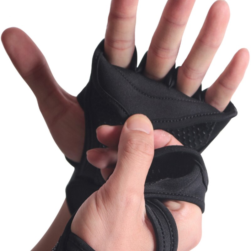 Guantes de Fitness para levantamiento de pesas con envolturas de muñeca Gel de silicona Palma protección completa gimnasio guantes de entrenamiento equipo de levantamiento de potencia