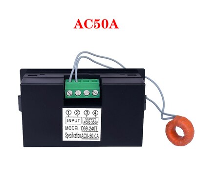 AC Digital Ammeter Amperemeter Amp 0-50A 100A 200A 250A Testing Meter Blue Backlight LCD Panel Display Meters: AC 0-50A