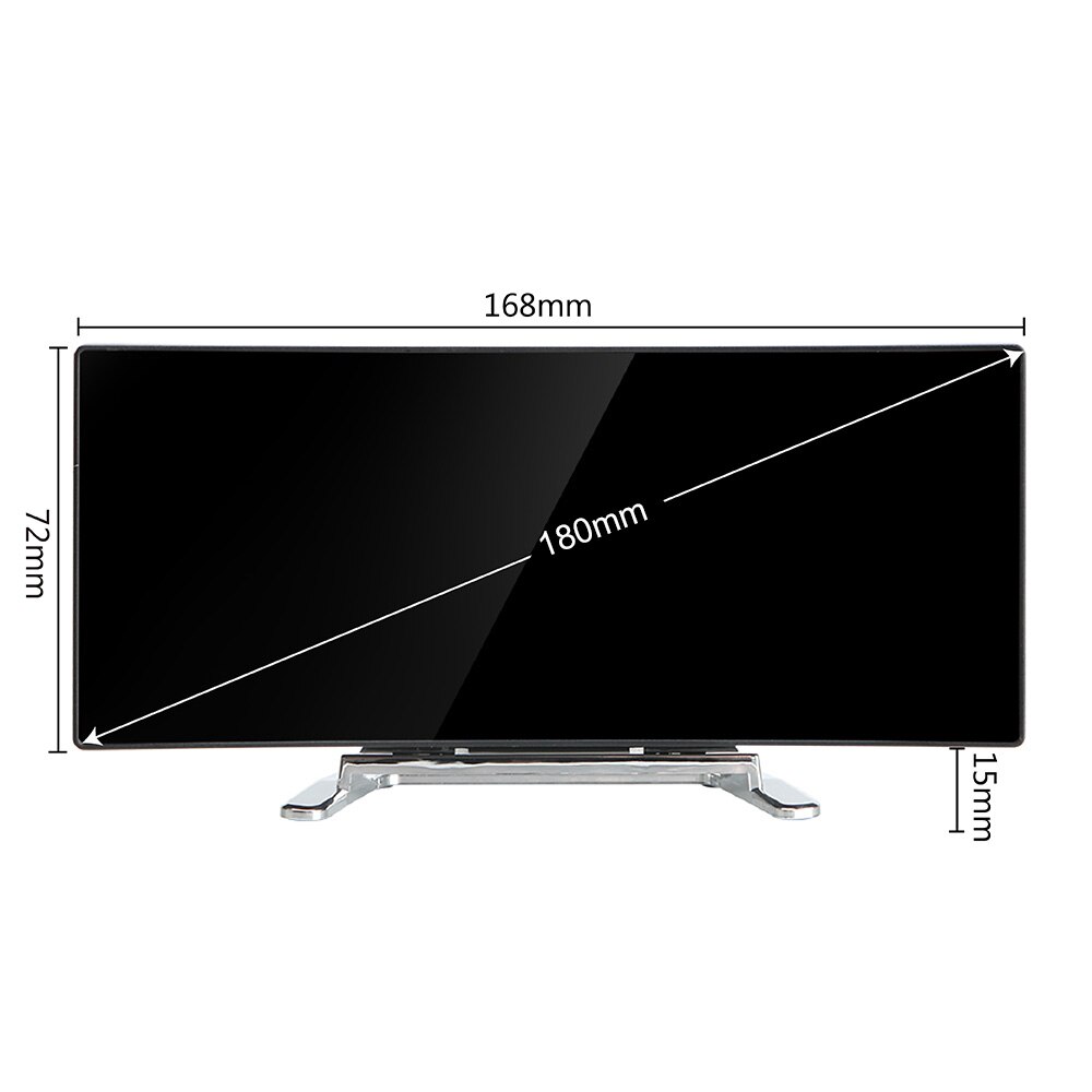 7 Inch Digital Table Clock LED Screen Large Number Alarm Clocks For Kids Bedroom Curved Dimmable Mirror Face