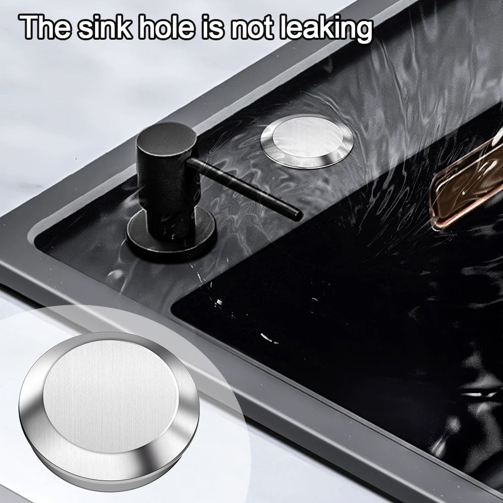 Tapón de fregadero de acero inoxidable, cubierta de orificio para grifo, tapón de agua, sello de drenaje de cocina, lavabo antifugas, accesorios de fácil uso para lavandería