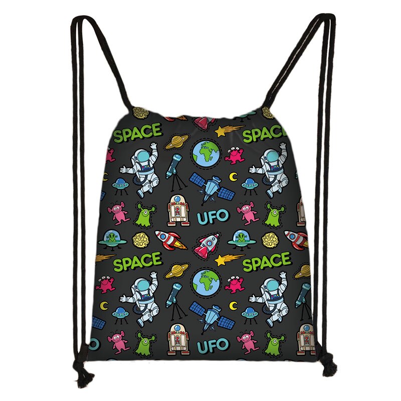 Astronaut Rocket Spaceship Drawstring Bag Teenager Boys Girls Storage Bag Galaxy Travel Backpack Kids Bookbag Shopping Bags: skdxingqius06