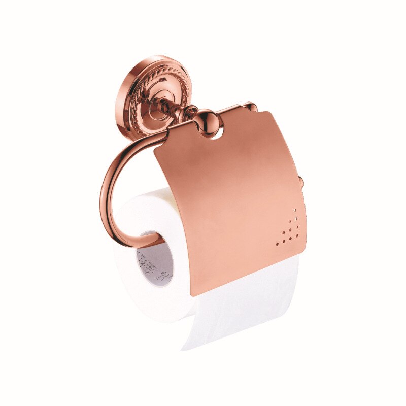 Toiletrolhouder Gepolijst Jas Haak 2 Pcs Antiek Rose Gold Brass Handdoekring Wall Mounted Robe Hook Badkamer Accessoires set