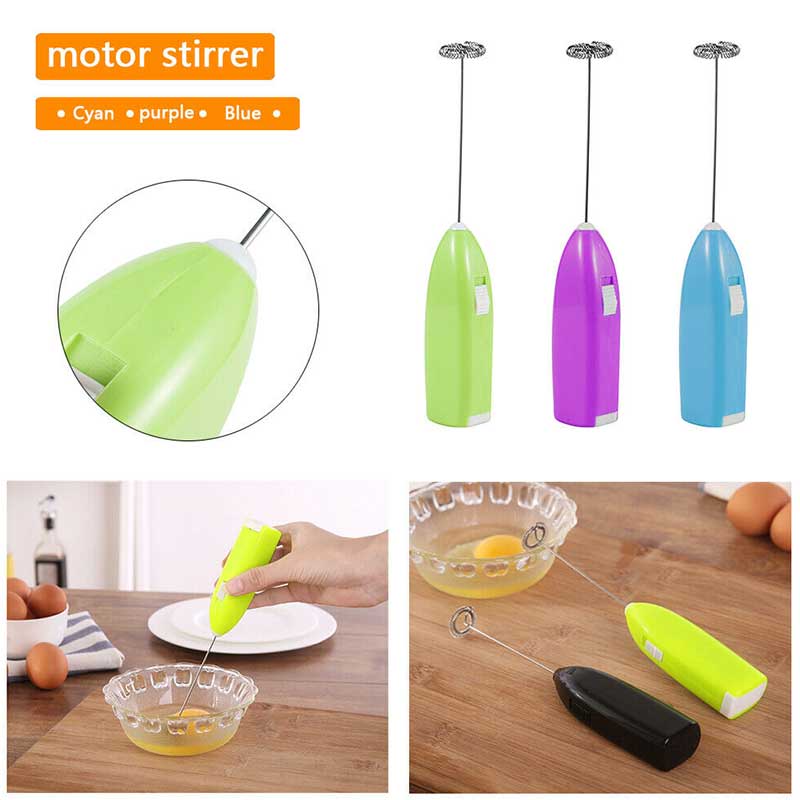 Batidor eléctrico de mano para cocina, Mini batidor de acero inoxidable para huevos, café, leche, práctico utensilio de cocina fácil de limpiar