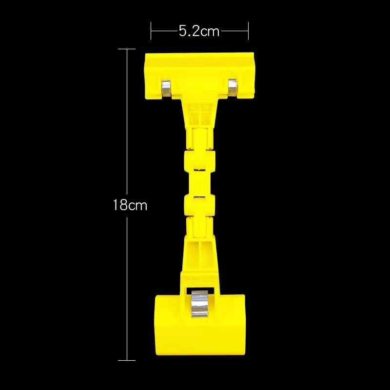 5pcs Double Head Adjustable Plastic Rotatable Sign Clips Merchandise Display POP Clip Label Tag Holder Stand: Yellow 1