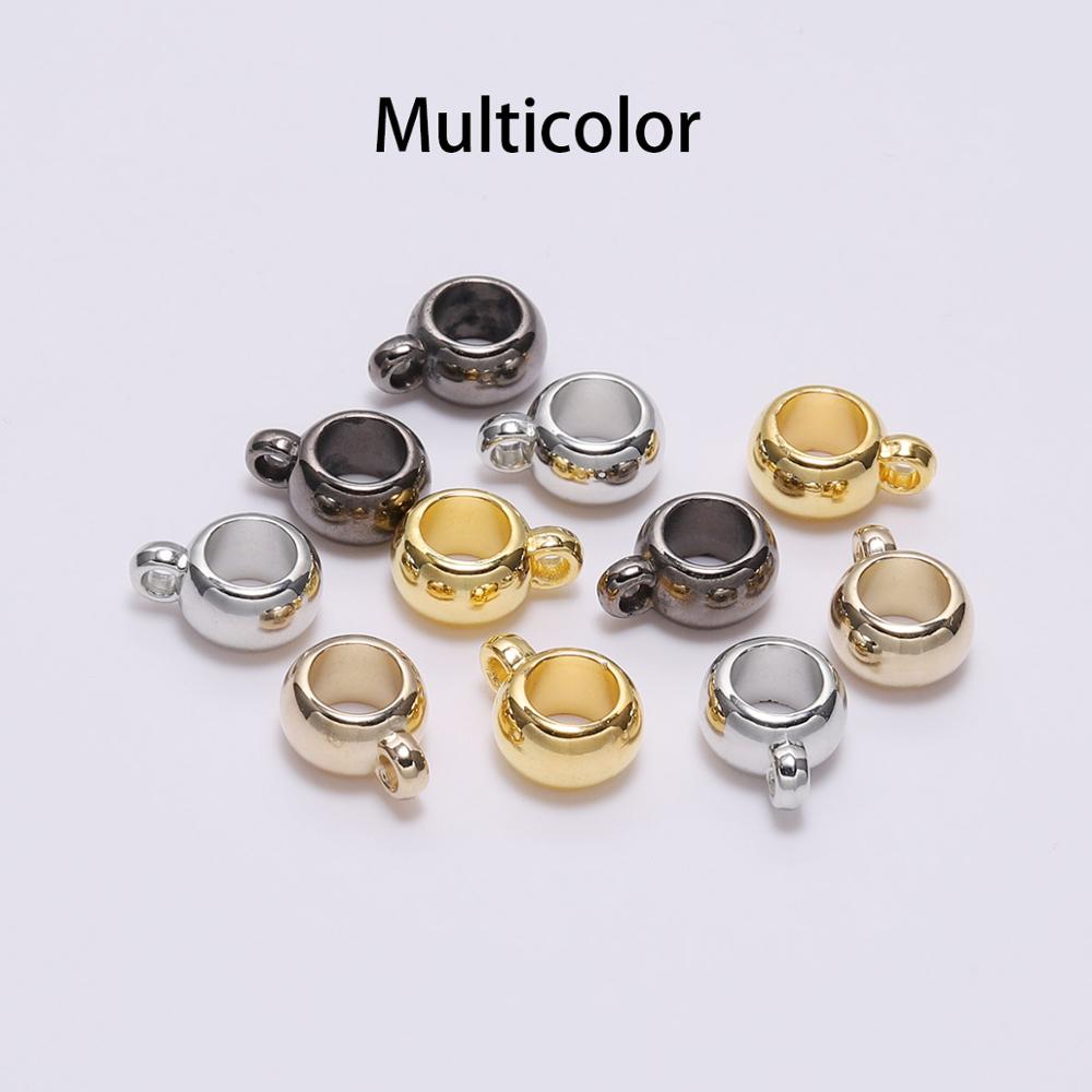 50 sztuk/partia wisiorek klip klamrami Bail haki CCB Big Hole paciorek Spacer luźne koraliki złącze do tworzenia biżuterii dostaw: Multicolor / 8mm x 50pcs