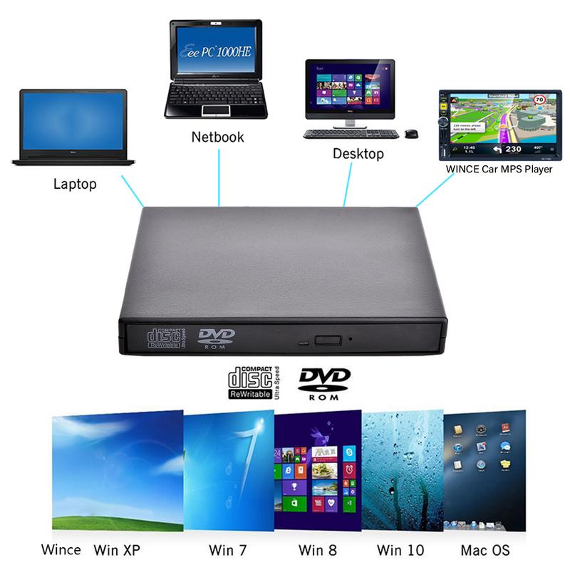 Lecteur DVD/CD ROM slim externe Portable, USB , universel, 2.0, pour IMac, Mac Book Air Pro, PC Portable, ordinateur de bureau, MP5
