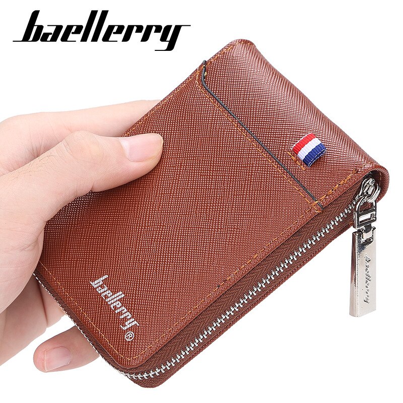 Baellerry heren leren portemonnee met rits, kaarthouder, bankpashouder, muntvakje, portemonnee, rijbewijs, creditcard, clutch,  xb06