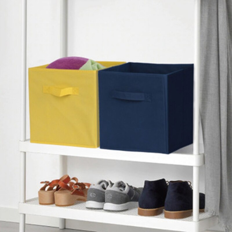 Foldable Fabric Storage box Cube Bins Cloth Organizer storage Baskets Folding Nursery Closet Drawer Features Dual Handles