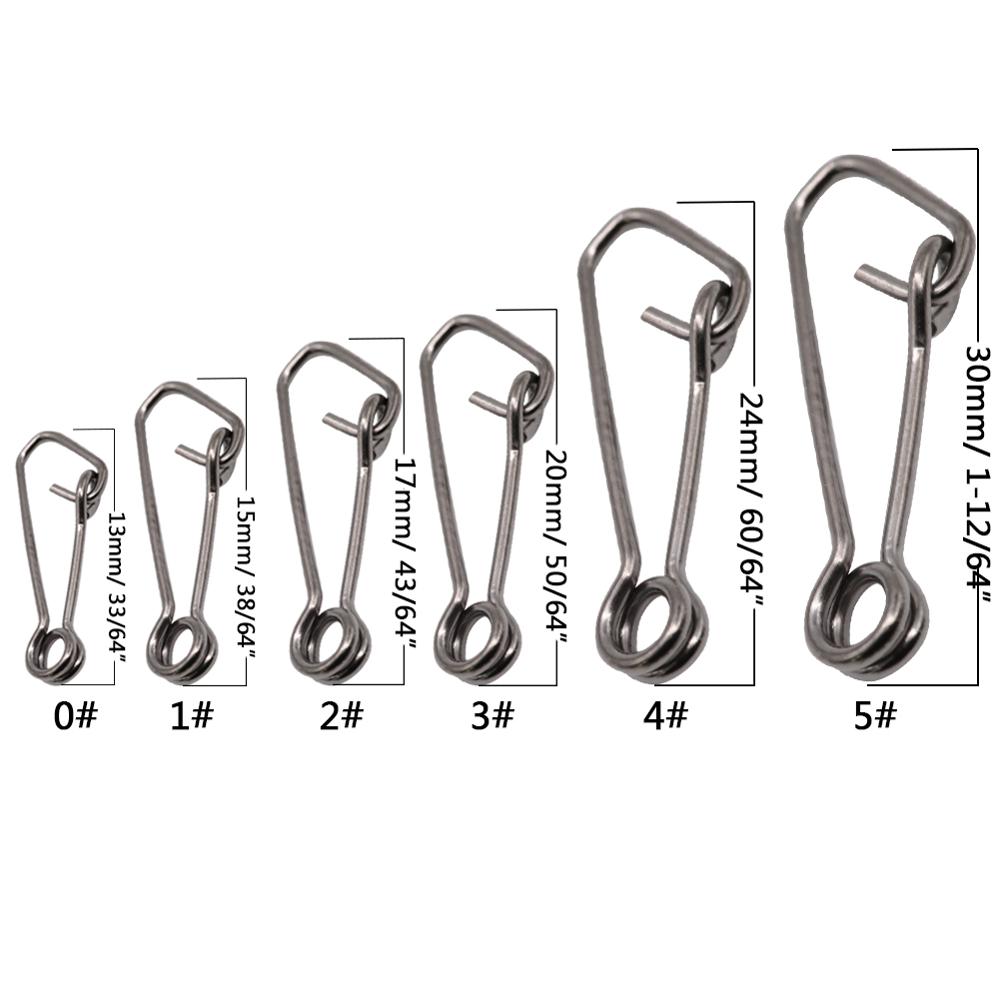 50-100pcs/Box Stainless Steel Swivel Fishing Snap Clip Hook Connector Rolling Swivel Rive Fishing Accessories Fish Tool
