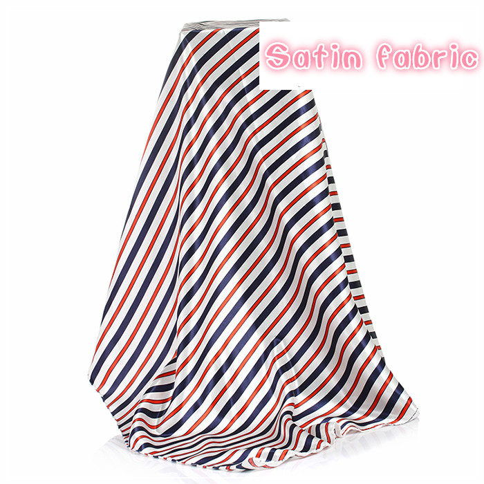 150cm satin stof tryk retro britisk stil stribet satin stof tøj taske foring stof tørklæder tørklæde gør-det-selv klud