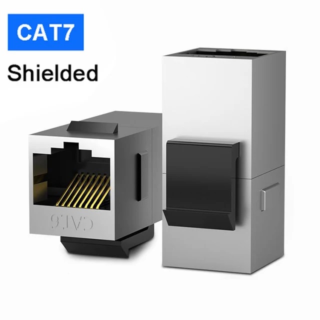 ZOERAX CAT7 CAT6A CAT6 Coupler RJ45 Keystone Shielded Coupler, Shielded Female to Female RJ45 Inline Coupler Keystone Jack: green / 0.6m