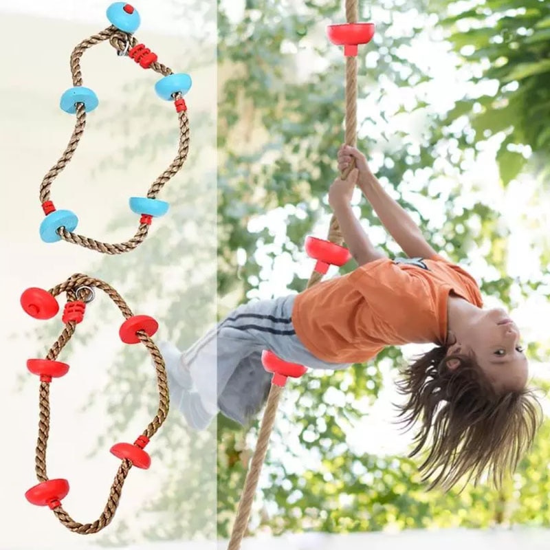 Children Climbing Rope Swing Disc Climbing Rope Kids Garden Playground Backyard Outdoor Swing Games Climbing Equipment Set