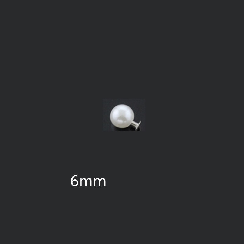 100 Pcs/pack Button 6-18mm Head Acryl Rivet Crafts Wedding Dresses White Pearl Rivets Hat Button Clothing Decoration Products: 6mm