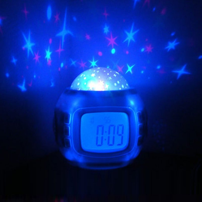 Multifunktions LED Starry Buntes Nachtlicht Color-Changed Digital LED Projektor Wecker Alarm Clocks