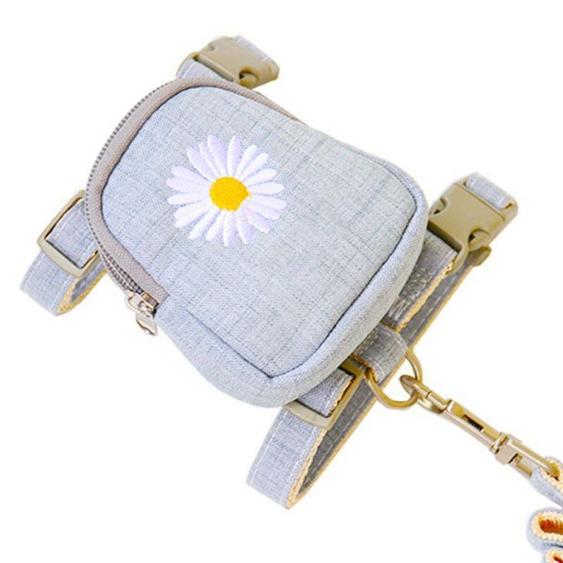 Pet Dog Backpack Harness with Leash Puppy Bag with Training Leash For Small Dog Self Carrier BackPack Bags Pet Accessory bjxt: Gray / S