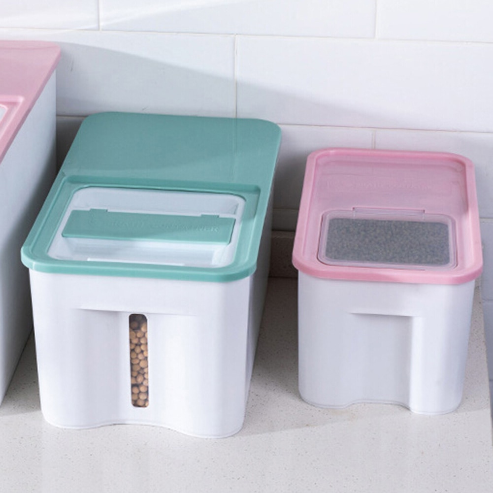 Kitchen Rice Storage Box Grain Cereal Dispenser Food Moisture Proof Container