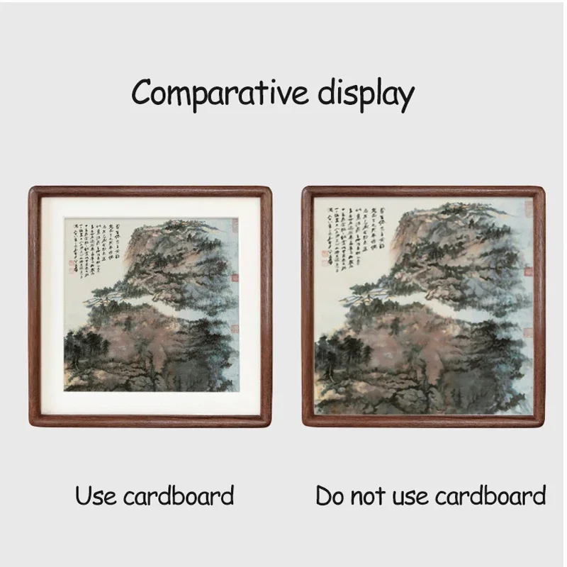 Marco de fotos de madera maciza, certificado de honor decorativo, cuadrado, de , nogal negro, de marco de fotos, 20x20 cm, 25x25cm