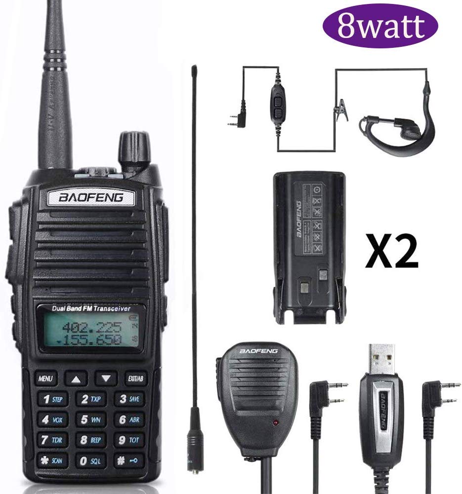 BaoFeng Walkie Talkie UV-82 Ham Dual-Band 136-174/400-520 MHz FM 8 watt 2800mAh Batterij waterdichte Twee Manier Radio, transceiver