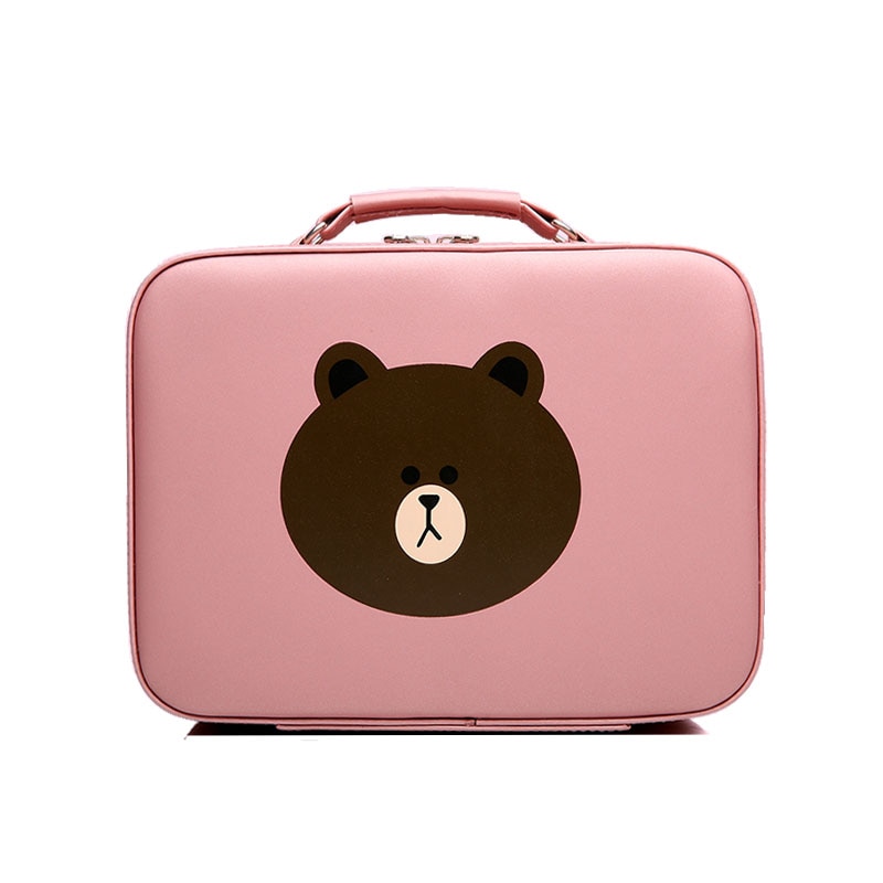 19 Korean version of the bear cosmetic bag portable large-capacity storage bag simple compact cute portable cosmetic case