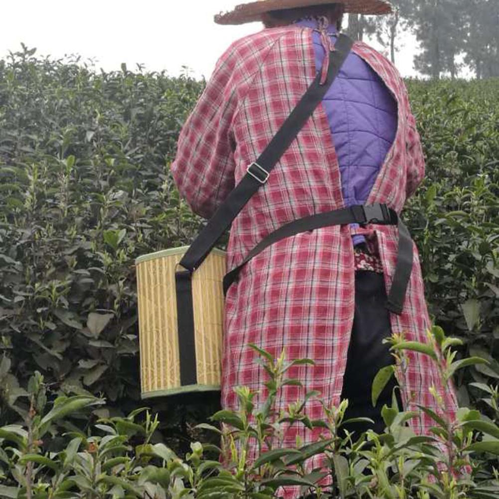 Large Capacity Fruit Vegetable Harvest Picking Basket Multi-purpose Collapsible With Side Pockets Bamboo Bucket Dance Props