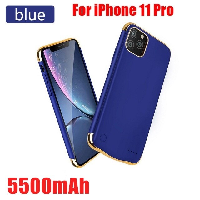 10000mAh Battery Charger Case Powerbank For iPhone 11 Pro iPhone 12 Pro Max iPhone 11 Pro Max Power Bank Battery Charging Case: i11 Pro Blue