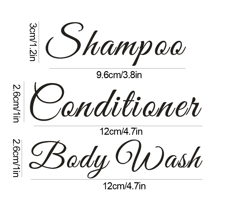 Etiquetas impermeables para champú, dispensador de jabón, pegatina para botella, ducha, Baño