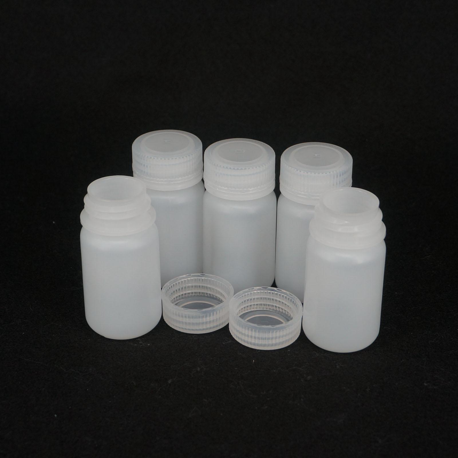 Lot5 60ml White PP Plastic Cylindrical Chemical Container Reagent Bottle