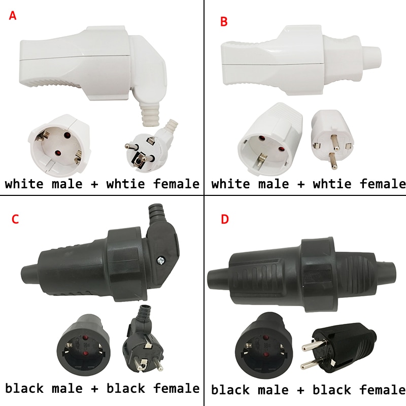 16A 250V ue allemagne prise universelle adaptateur secteur prise mâle femelle prise électrique voyage maison amovible prise d'alimentation