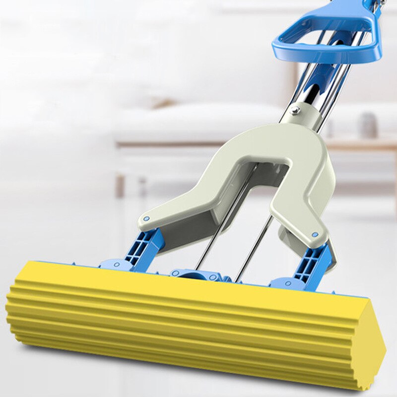 Klemtype sterke automatische absorberende spons dweil roestvrijstalen handvat microvezel pad vloerreinigingsdweil schoonmaakgereedschap voor thuis