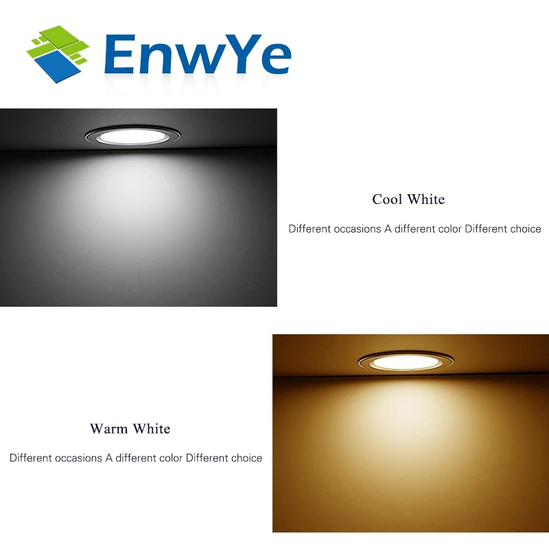 EnwYe LED Downlight Ceiling 5W 7W 9W 12W 15W Warm white/cold white led light AC 220V 230V 240V