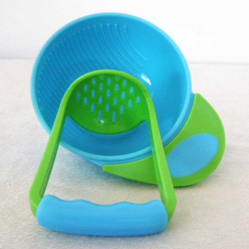 Baby Food Mills Grinding Bowl in Baby Food Mills Manual Food Grind Baby Hand Spoon Cook Fruit Food Processor Bowl Dishes Feeding: Blue Baby Food Mills