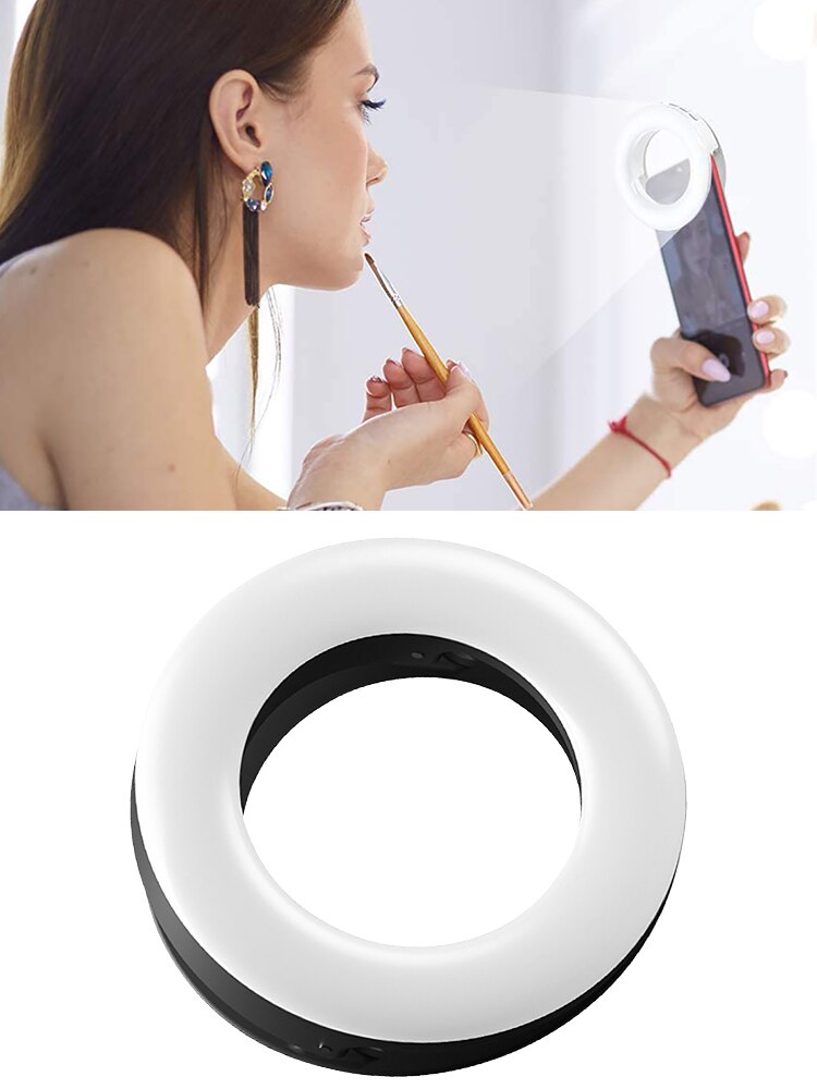 Lampe ronde de remplissage pour téléphone portable, anneau d'ancre circulaire, Rechargeable par USB, artefact pour Selfie, accessoires de téléphone portable,