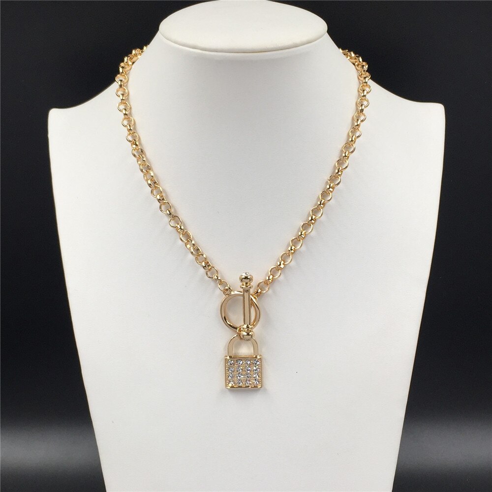 Modern Novelty Special Chain Linked Dainty Necklace Tiny Chain T bar O bar Enclosure Collar Chain For Women Girl: N27393