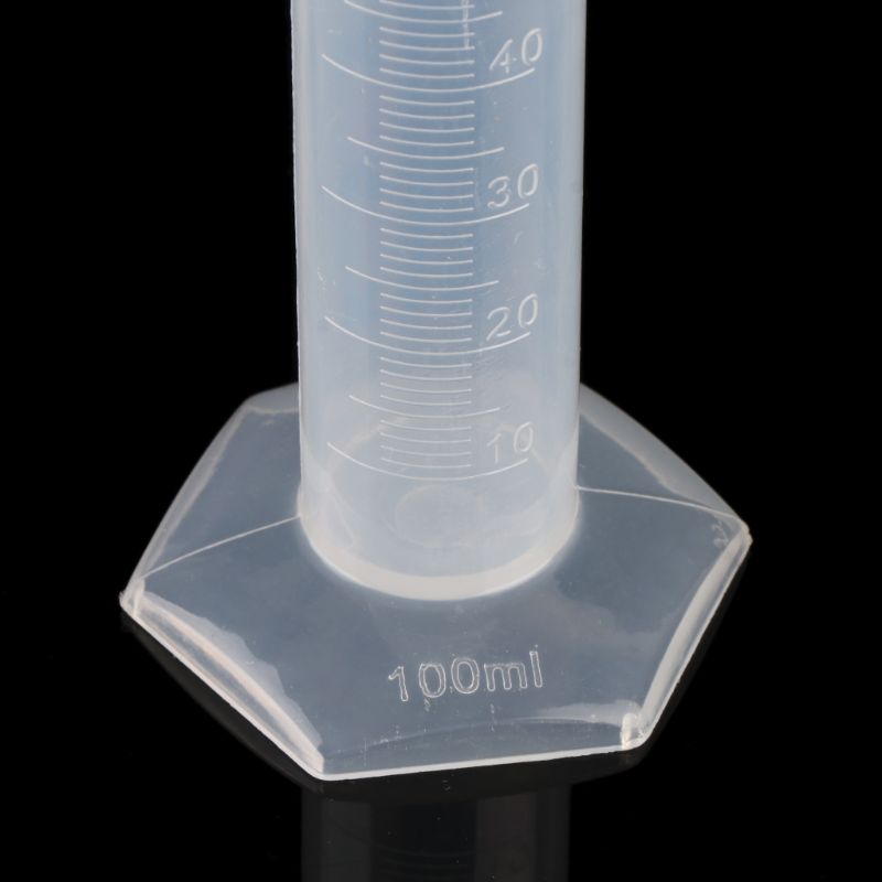 Cylindre Gradué En Plastique Pour Laboratoire/chimie - Avec Base Stable, Graduations Claires, Bouchon (capacité à Préciser)