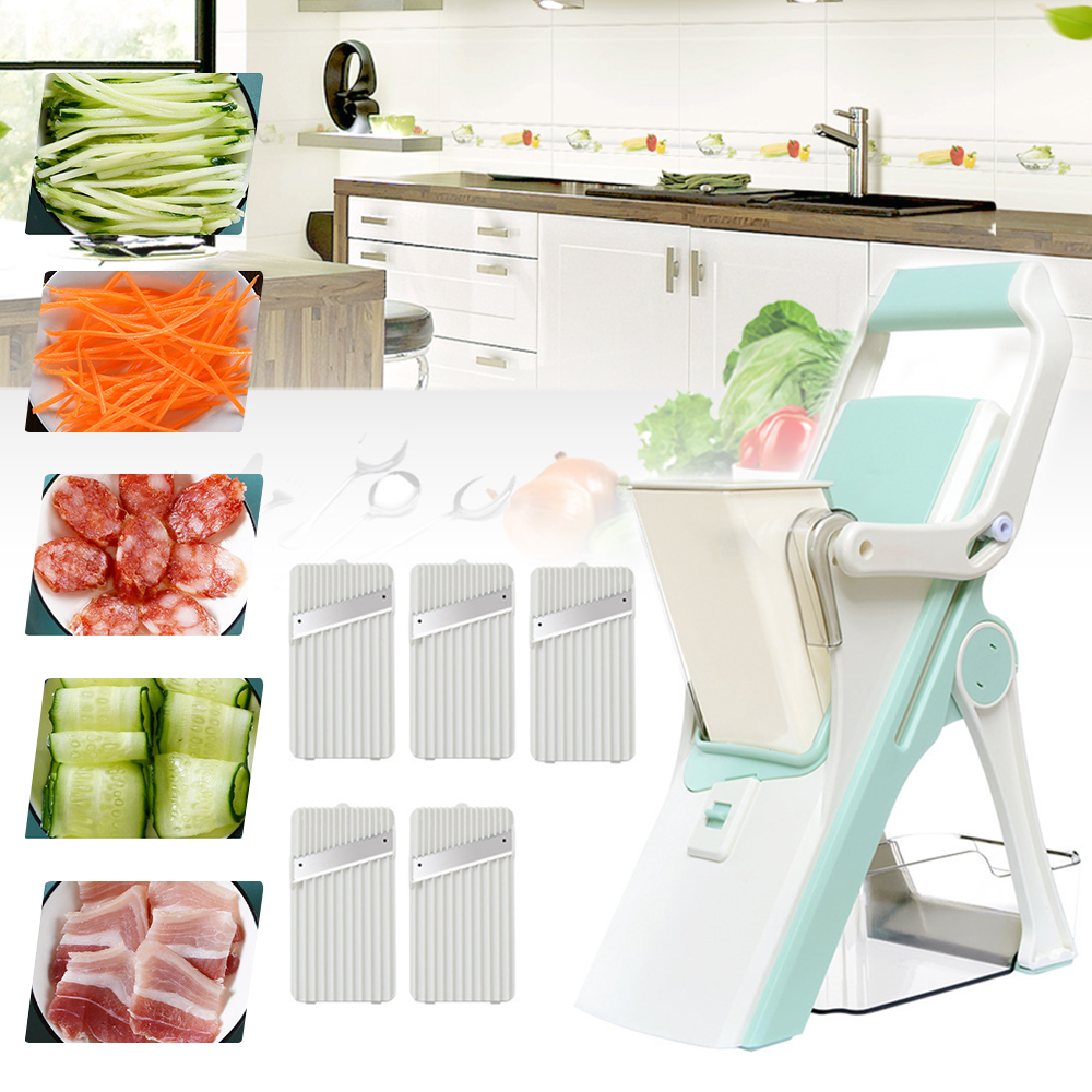5 In 1 Multifunctional Vegetable Cutter Manual Food Chopper Meat Vegetables Fruit Slicer Grater Shredders Kitchen Gadget Sets