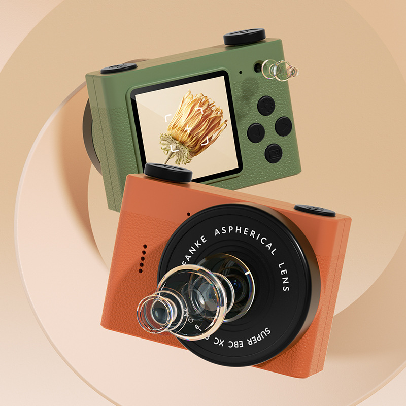 Nueva cámara digital para niños con cámaras duales delanteras y traseras, cámara de bolsillo portátil, mini cámara digital retro, de vacaciones