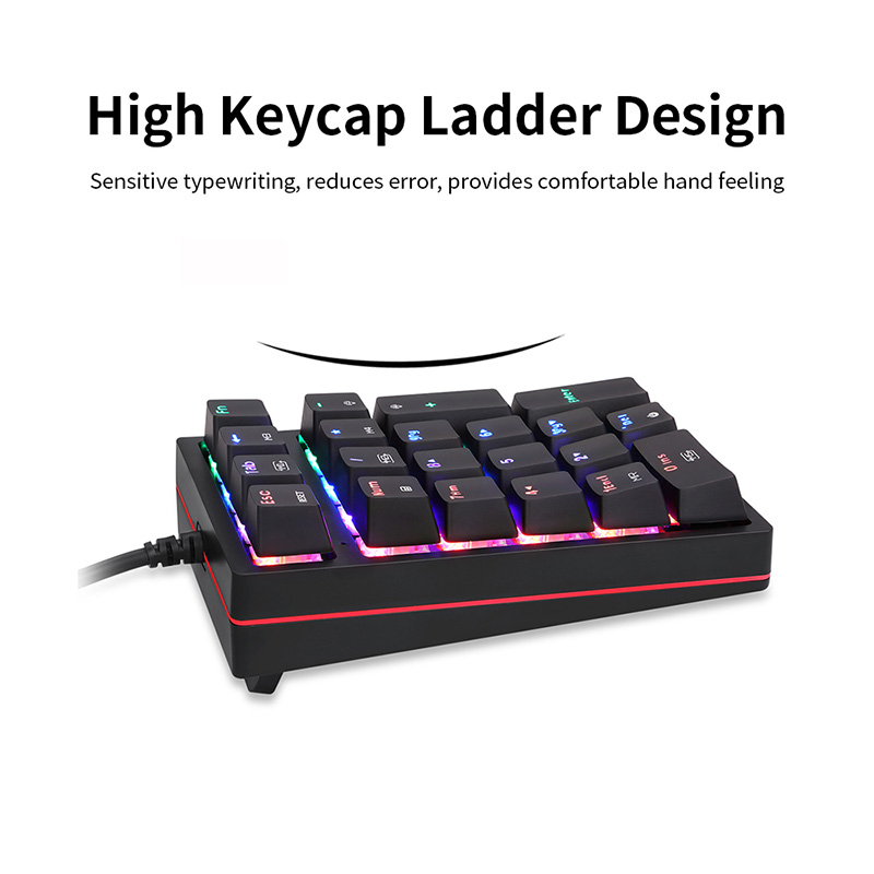 MOTOSPEED K24 Keyboard Mechanical Numeric USB Wired 21Keys Numpad RGB Backlight OSU Game Player Installable Driver Extended
