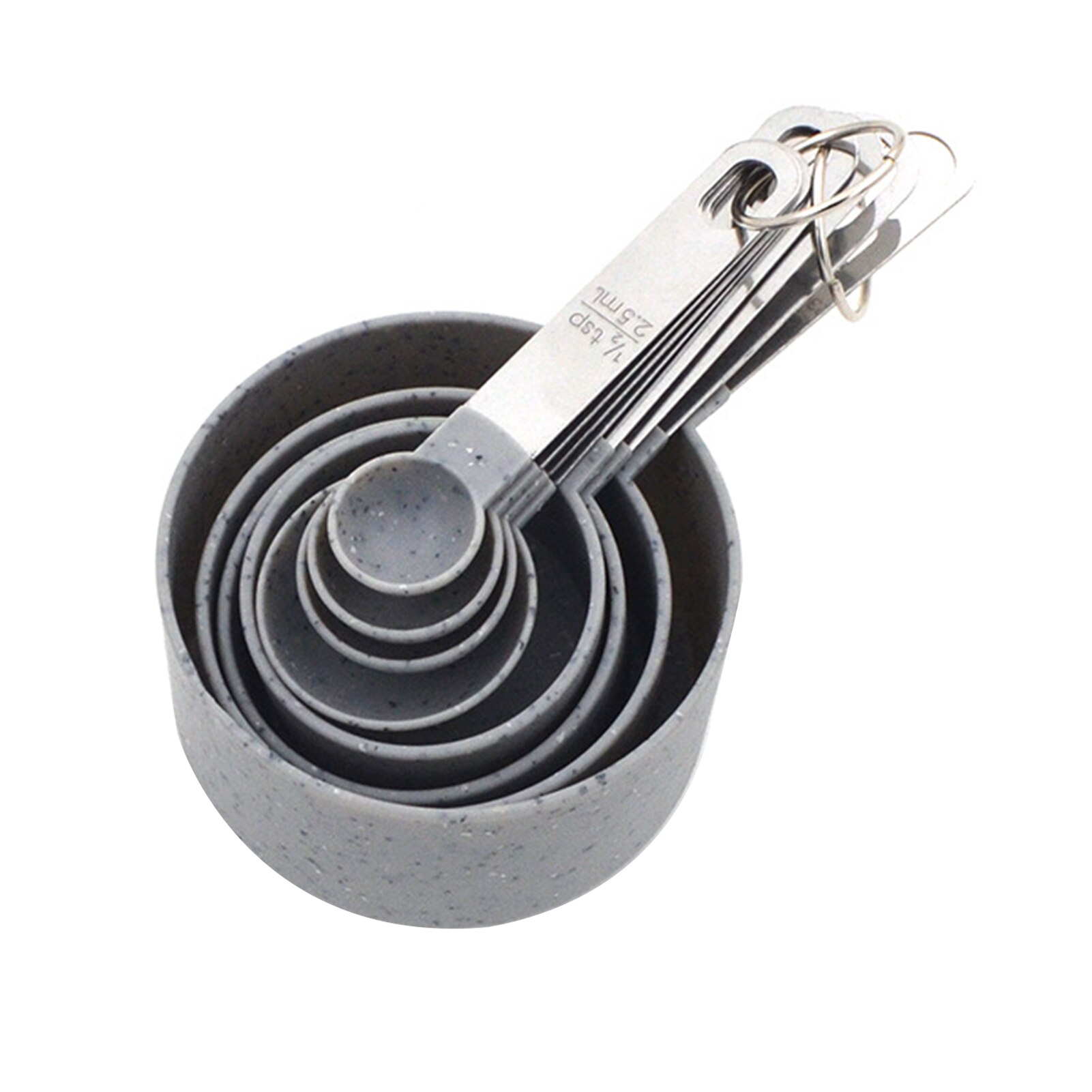 8pcs Restaurant Kitchen Tools Baking Measuring Cups Spoons Set Multifunction Cooking Easy Clean Home Stainless Steel Anti Rust