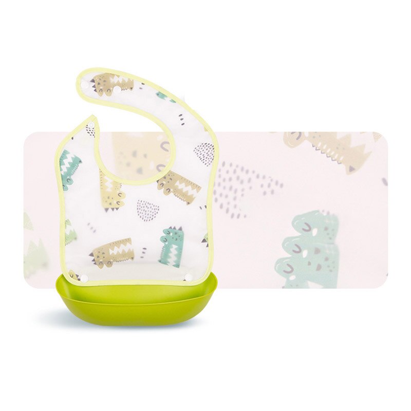 Waterdichte Zachte Siliconen Baby Slabbetjes Cartoon Print Kids Burp Doek Verstelbare Kinderen Schort Baby Spullen