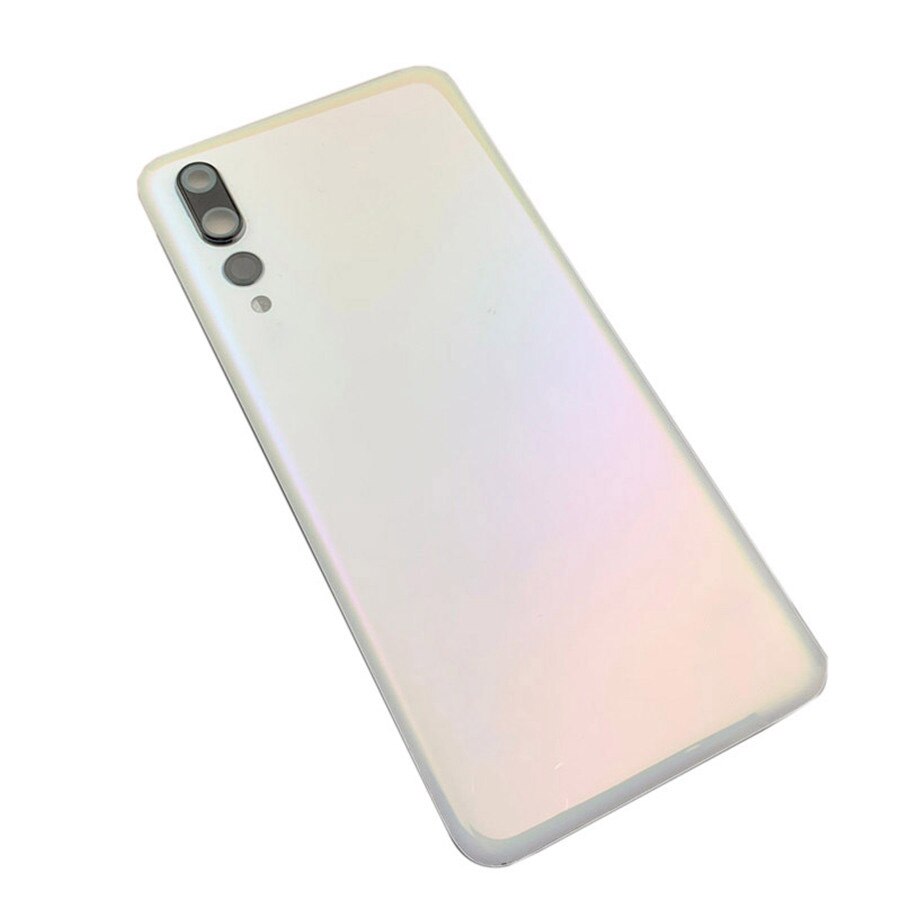 Clear Back Glass Cover Voor Huawei P20 Pro Batterij Cover Terug Glas Panel Vervanging P20 Pro Achter Behuizing Deur Case + Camera Lens: PealWhite With Lens
