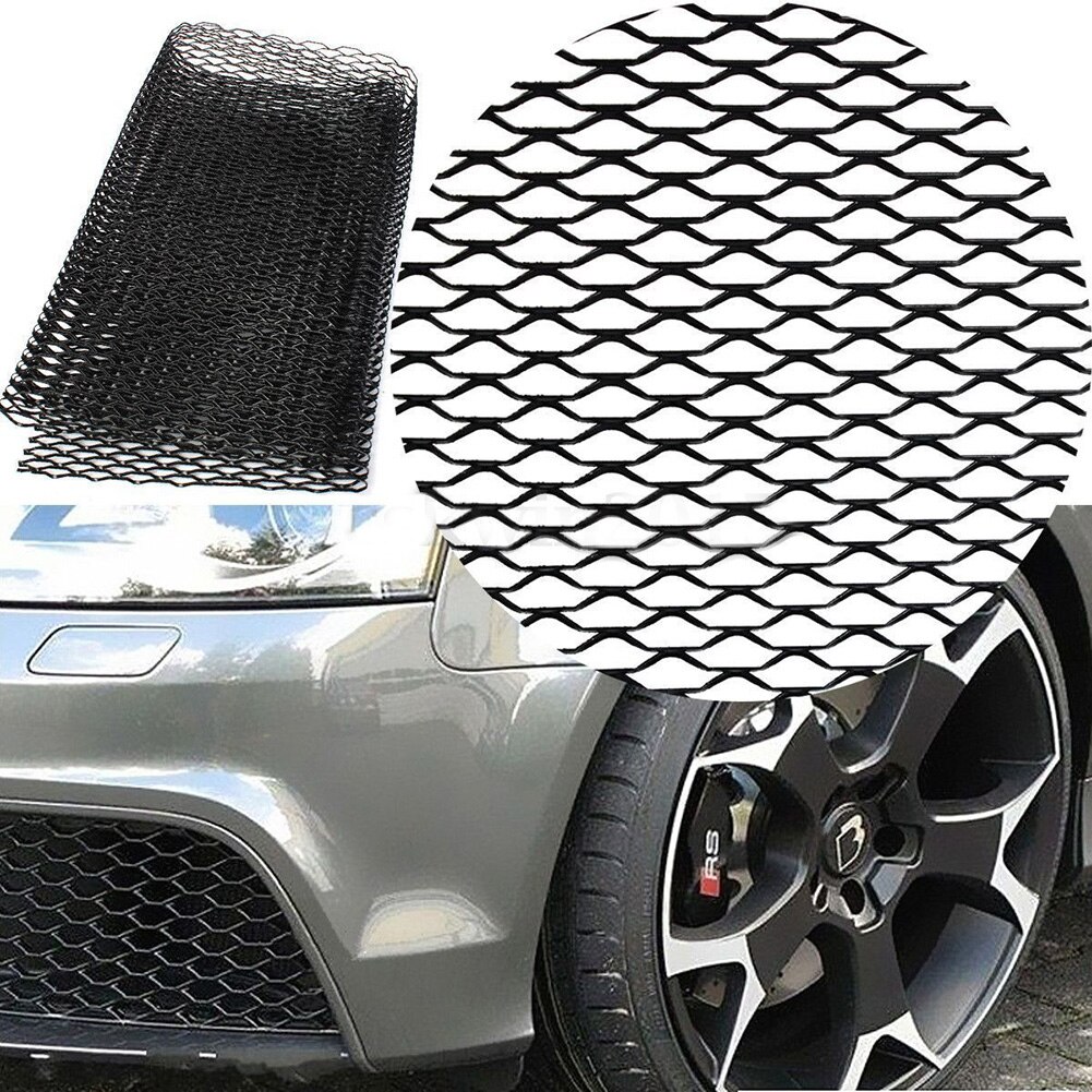 Aluminum alloy Car front bumper Mesh grill grille cover Universal Aluminum Mesh Grill Section Car Vehicle Black body Grille Net